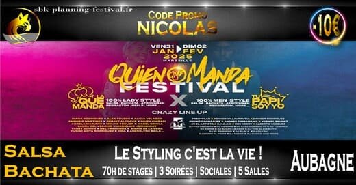 Janvier Fevrier Promo Quien Manda Festival Salsa Bachata Aubagne 2025