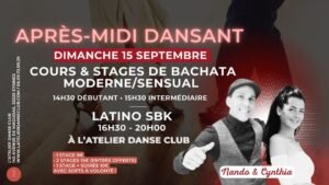 Stages Cours Bachata Et Sociale Salsa Bachata Kizomba à L'atelier Eysines Boreaux Cub 15 Septembre 2024